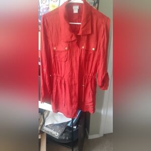 Chico's Vibrant Red Utility Jacket